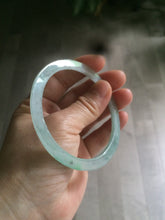 Load image into Gallery viewer, 58.6mm Certified Type A 100% Natural icy watery green super thin style Jadeite bangle M52
