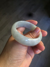 Load image into Gallery viewer, 51.5mm certified type A 100% Natural light green white oval Jadeite Jade bangle AQ6-9925
