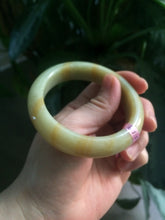 Load image into Gallery viewer, 53.4mm 100% Natural yellow Xiu Jade (Serpentine) bangle Xiu jade L72
