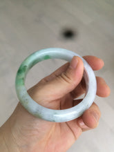 Load image into Gallery viewer, 56.5mm certified 100% natural Type A sunny green/white jadeite jade bangle A80-0458
