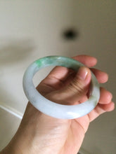 Load image into Gallery viewer, 56.5mm certified 100% natural Type A sunny green/white jadeite jade bangle A80-0458
