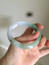Load image into Gallery viewer, 56.5mm certified 100% natural Type A sunny green/white jadeite jade bangle A80-0458

