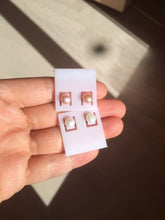 Load image into Gallery viewer, 6mm Genuine cultured freshwater high luster reflective pink/white oblate pearl stud earring AK38 (add on item, Not sale individually.)
