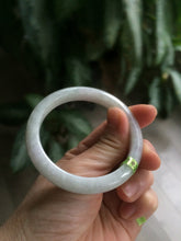 Load image into Gallery viewer, 53.9mm Certified Type A 100% Natural white/light purple Jadeite Jade bangle L117-2745
