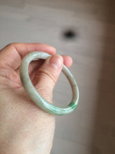 Load image into Gallery viewer, 48mm certified Type A 100% Natural sunny green/dark green/gray/black round cut Jadeite Jade bangle am64-6622
