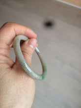 Load image into Gallery viewer, 48mm certified Type A 100% Natural sunny green/dark green/gray/black round cut Jadeite Jade bangle am64-6622
