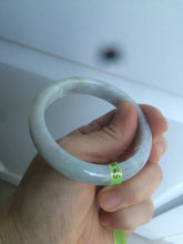 Load image into Gallery viewer, 54.3mm certifed 100% natural certified watery light green/white jadeite jade bangle Q88-7697
