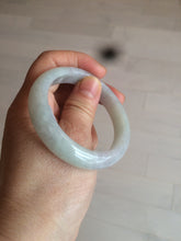 Load image into Gallery viewer, 52mm Certified 100% natural Type A light green/purple oval jadeite jade bangle U118-6866
