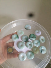 Load image into Gallery viewer, 24-25mm Type A 100% Natural dark green/white Jadeite Jade Safety Guardian Button donut Pendant group AK40-2 (Add-on items)
