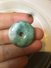 Load image into Gallery viewer, 24-25mm Type A 100% Natural dark green/white Jadeite Jade Safety Guardian Button donut Pendant group AK40-2 (Add-on items)
