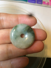 Load image into Gallery viewer, 24-25mm Type A 100% Natural dark green/white Jadeite Jade Safety Guardian Button donut Pendant group AK40-2 (Add-on items)
