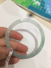 Load image into Gallery viewer, 58.6mm Certified Type A 100% Natural icy watery green super thin style Jadeite bangle M52
