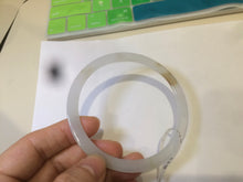 Load image into Gallery viewer, 61.5mm Certified Type A 100% Natural white/brown super thin style Jadeite bangle M53

