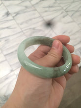 Load image into Gallery viewer, 54.5mm Certified Type A 100% Natural watery light green jadeite jade bangle D61
