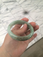 Load image into Gallery viewer, 54.5mm Certified Type A 100% Natural watery light green jadeite jade bangle D61
