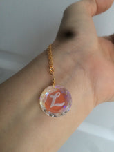 Load image into Gallery viewer, 17mm faceted glass crystal Initial letter &quot;C&quot; &quot;H&quot; &quot;K&quot; &quot;L&quot; &quot;R&quot; pendant (necklace) AD4 Add on item, not sale individually.
