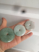 Load image into Gallery viewer, 40.5-51mm Type A 100% Natural light green Jadeite Jade Safety Guardian Button donut Pendant/worry stone/car hanger group L103 (add on item)
