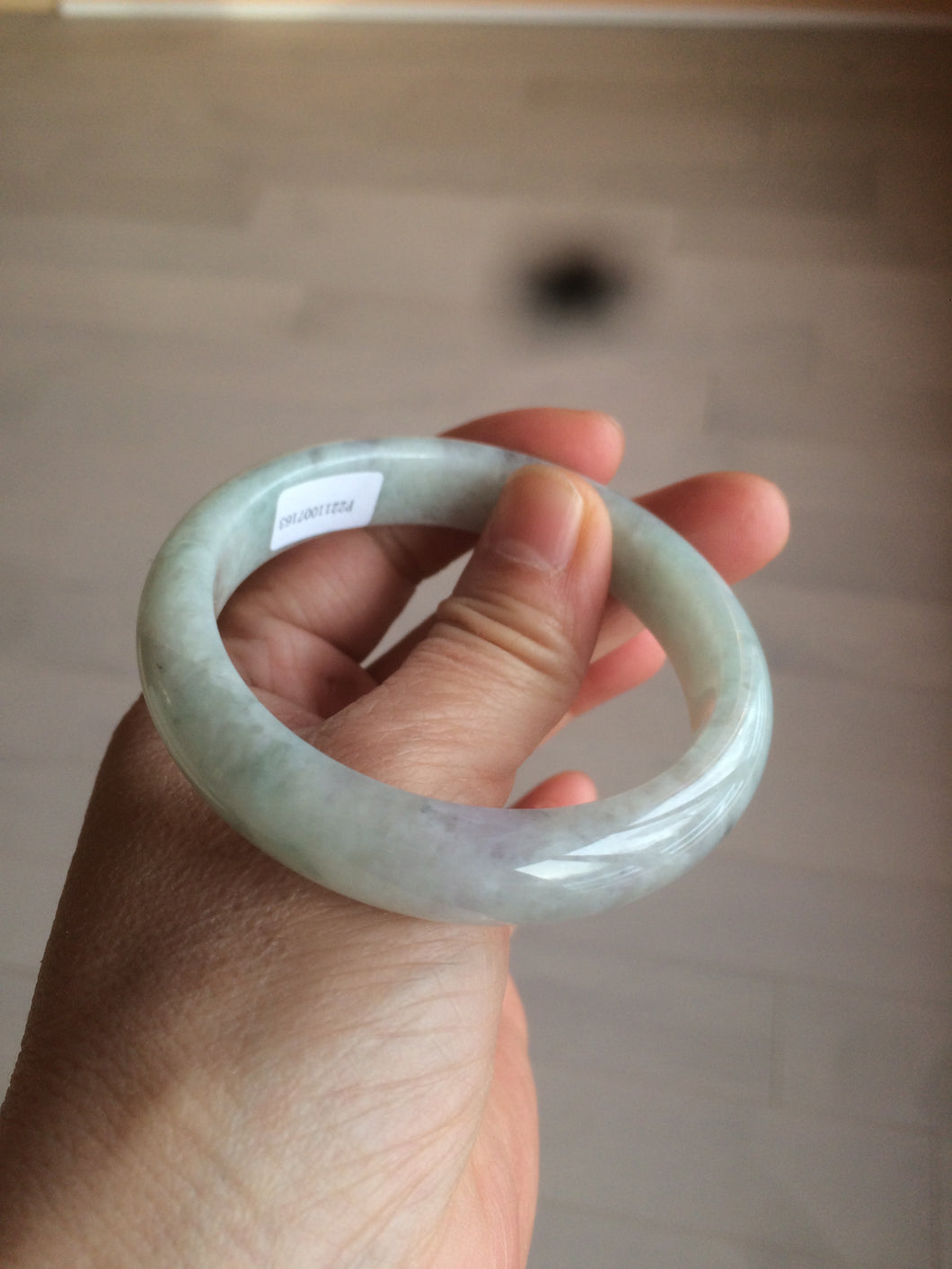 54.5mm certified Type A 100% Natural green/purple/white  jadeite jade bangle S50-7163