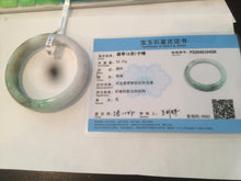 Load image into Gallery viewer, 56.5mm certified 100% natural Type A sunny green/white jadeite jade bangle A80-0458
