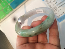Load image into Gallery viewer, 56.5mm certified 100% natural Type A sunny green/white jadeite jade bangle A80-0458
