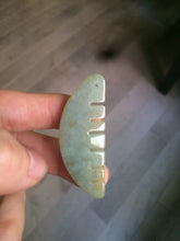 Load image into Gallery viewer, 100% Natural icy watery light green/gray Jadeite gua sha (刮痧) Jadeite jade Comb E77 (Add on item! not sale individually)
