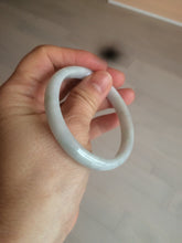 Load image into Gallery viewer, 53mm Certified type A 100% Natural light green/white oval jadeite jade bangle AM57-4212
