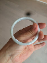 Load image into Gallery viewer, 53mm Certified type A 100% Natural light green/white oval jadeite jade bangle AM57-4212

