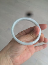 Load image into Gallery viewer, 53mm Certified type A 100% Natural light green/white oval jadeite jade bangle AM57-4212
