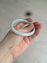 Load image into Gallery viewer, 53mm Certified type A 100% Natural light green/white oval jadeite jade bangle AM57-4212
