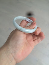 Load image into Gallery viewer, 53mm Certified type A 100% Natural light green/white oval jadeite jade bangle AM57-4212
