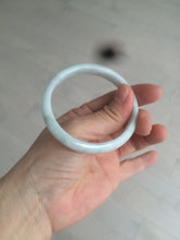 Load image into Gallery viewer, 53mm Certified type A 100% Natural light green/white oval jadeite jade bangle AM57-4212
