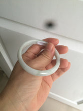 Load image into Gallery viewer, 53mm Certified type A 100% Natural light green/white oval jadeite jade bangle AM57-4212
