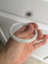 Load image into Gallery viewer, 53mm Certified type A 100% Natural light green/white oval jadeite jade bangle AM57-4212

