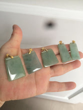 Load image into Gallery viewer, 100% Natural watery light green Jadeite Jade safe and sound pendant Y104
