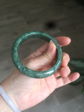 Load image into Gallery viewer, 56.5mm Certified Type A 100% Natural spinach green Jadeite Jade bangle M44-0710
