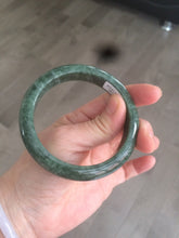 Load image into Gallery viewer, 56.5mm Certified Type A 100% Natural spinach green Jadeite Jade bangle M44-0710
