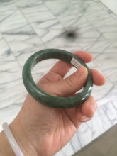 Load image into Gallery viewer, 56.5mm Certified Type A 100% Natural spinach green Jadeite Jade bangle M44-0710

