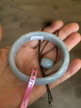 Load image into Gallery viewer, 51.5mm certificated Type A 100% Natural light green/blue/gray Jadeite Jade bangle AD17-5464
