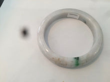 Load image into Gallery viewer, 61mm certified type A 100% Natural sunny green/white Jadeite Jade bangle AQ23-9961
