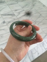 Load image into Gallery viewer, 56.5mm Certified Type A 100% Natural spinach green Jadeite Jade bangle M44-0710
