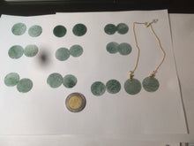 Load image into Gallery viewer, 100% Natural icy watery blue/green/gray plate (蝉翼) dangling Guatemala jadeite Jade earring S46
