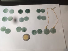 Load image into Gallery viewer, 100% Natural icy watery blue/green/gray plate (蝉翼) dangling Guatemala jadeite Jade earring S46
