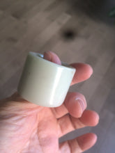 Load image into Gallery viewer, 100% Natural beige with brown flying dandelions nephrite Jade men&#39;s thumb ring HE10
