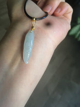 Load image into Gallery viewer, Type A 100% Natural light green/white Jadeite Jade corn Pendant AF43
