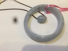 Load image into Gallery viewer, 51.5mm certificated Type A 100% Natural light green/blue/gray Jadeite Jade bangle AD17-5464
