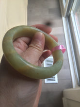 Load image into Gallery viewer, 53.4mm 100% Natural yellow Xiu Jade (Serpentine) bangle Xiu jade L72
