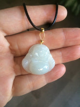 Load image into Gallery viewer, Certified 100% Natural white happy buddha jadeite Jade pendant necklace AF42-7363
