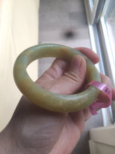 Load image into Gallery viewer, 53.4mm 100% Natural yellow Xiu Jade (Serpentine) bangle Xiu jade L72

