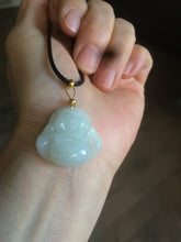 Load image into Gallery viewer, Certified 100% Natural white happy buddha jadeite Jade pendant necklace AF42-7363

