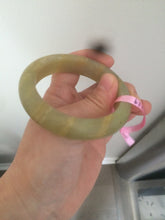 Load image into Gallery viewer, 53.4mm 100% Natural yellow Xiu Jade (Serpentine) bangle Xiu jade L72

